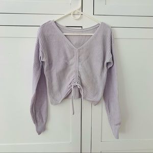 Hollister Lavender Purple Knit Long Sleeve w/ Front Tie Size XS